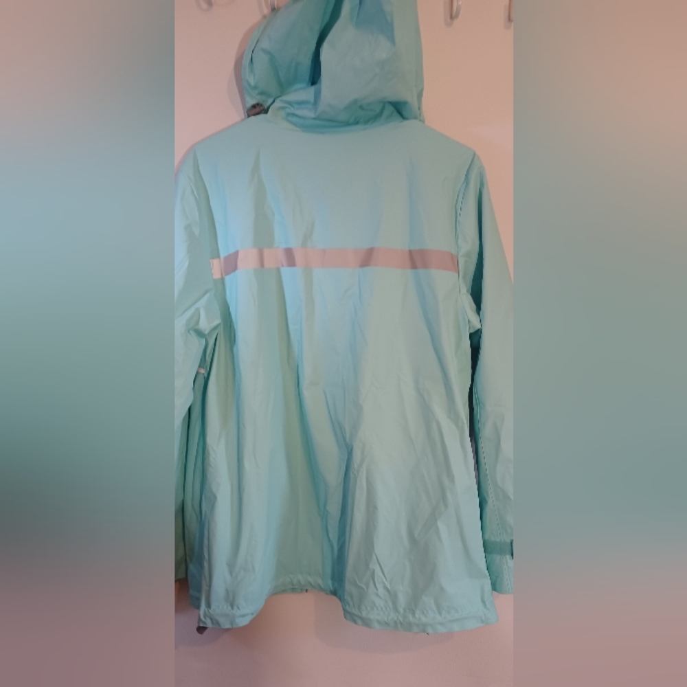 Charles River Apparel New Englander Rain Jacket Gray Reflective Trim, Hooded - Picture 8 of 14